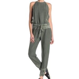 YOUNG FABULOUS & BROKE tencel green Diego jumpsuit